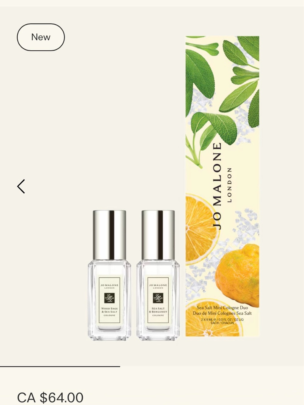 Jo Malone, Sea Salt & Bergamot and Wood Sage & Sea Salt 9ml Duo
